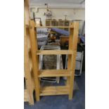 A Pine Four Shelf Storage Rack, 69cm Wide and 140cm High