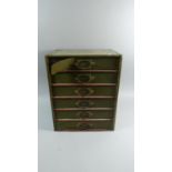 A Vintage Six Drawer Stationery Cabinet, 31.5cm Wide and 38.5cm high