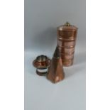 A Collection of 19th Century Copper to Include Oval Bed Warmer, Measuring Scoop and Trio