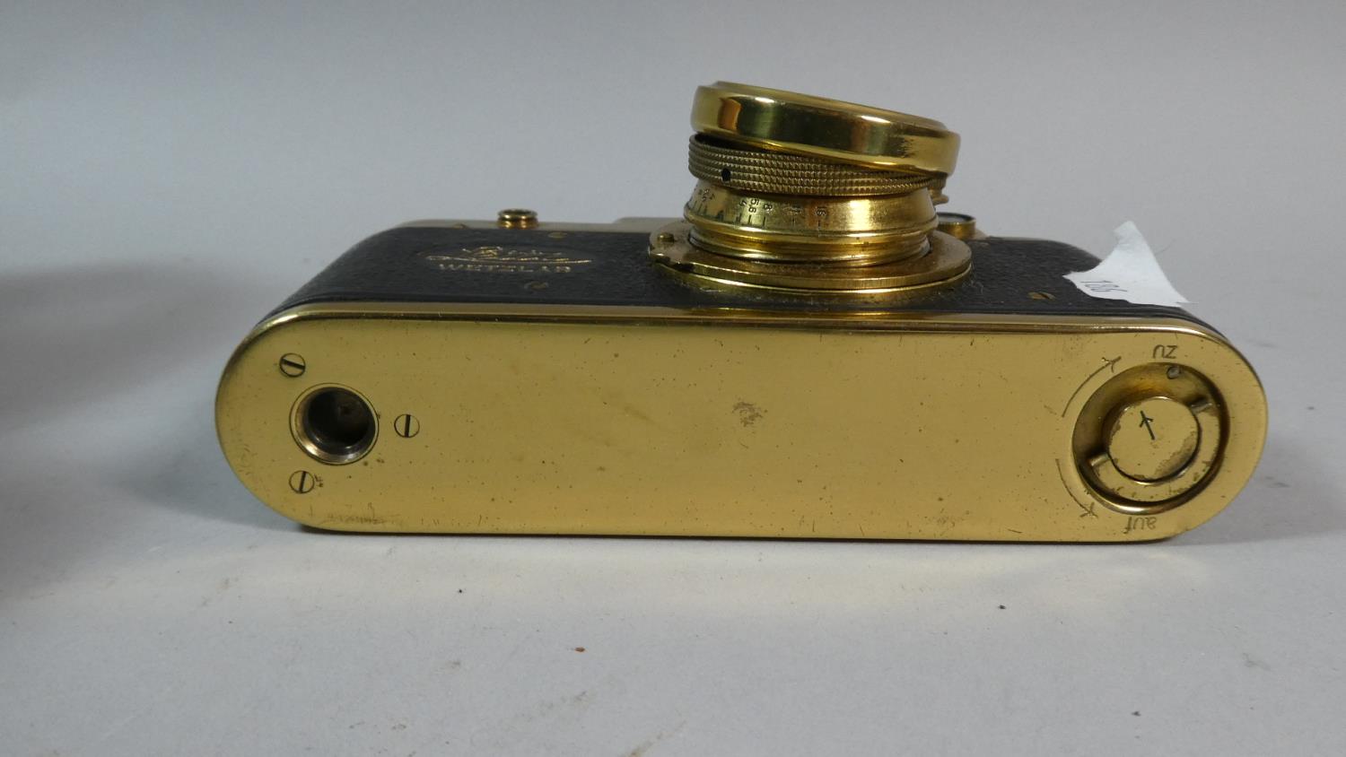 A Contemporary Brass Mounted Camera in the Leica style but formed from a FED 3 Camera body. (Not - Image 5 of 5