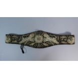 A Wire Embroidered Thai Fighting Belt with Tiger and Floral Decoration