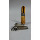 A Silver Cheroot Cuter, Chester 1900 and a Silver Mounted Cheroot Holder, 1903