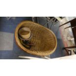 A Wicker Dog Basket, Leads, Water Bowls