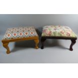 Two Upholstered Top Rectangular Stools, 39cm
