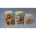 Three Reproduction Advertising Ale Jugs, 22cm High