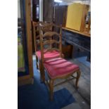Two Mid 20th Century Ladder Back Side Chairs with Front Cabriole Legs