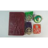 A Small Collection of Vintage Boy Scout Ephemera to Include Bages, One Silver Badge, Embossed