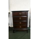 A Stag Mahogany Four Drawer Bedside Chest, 53cm Wide