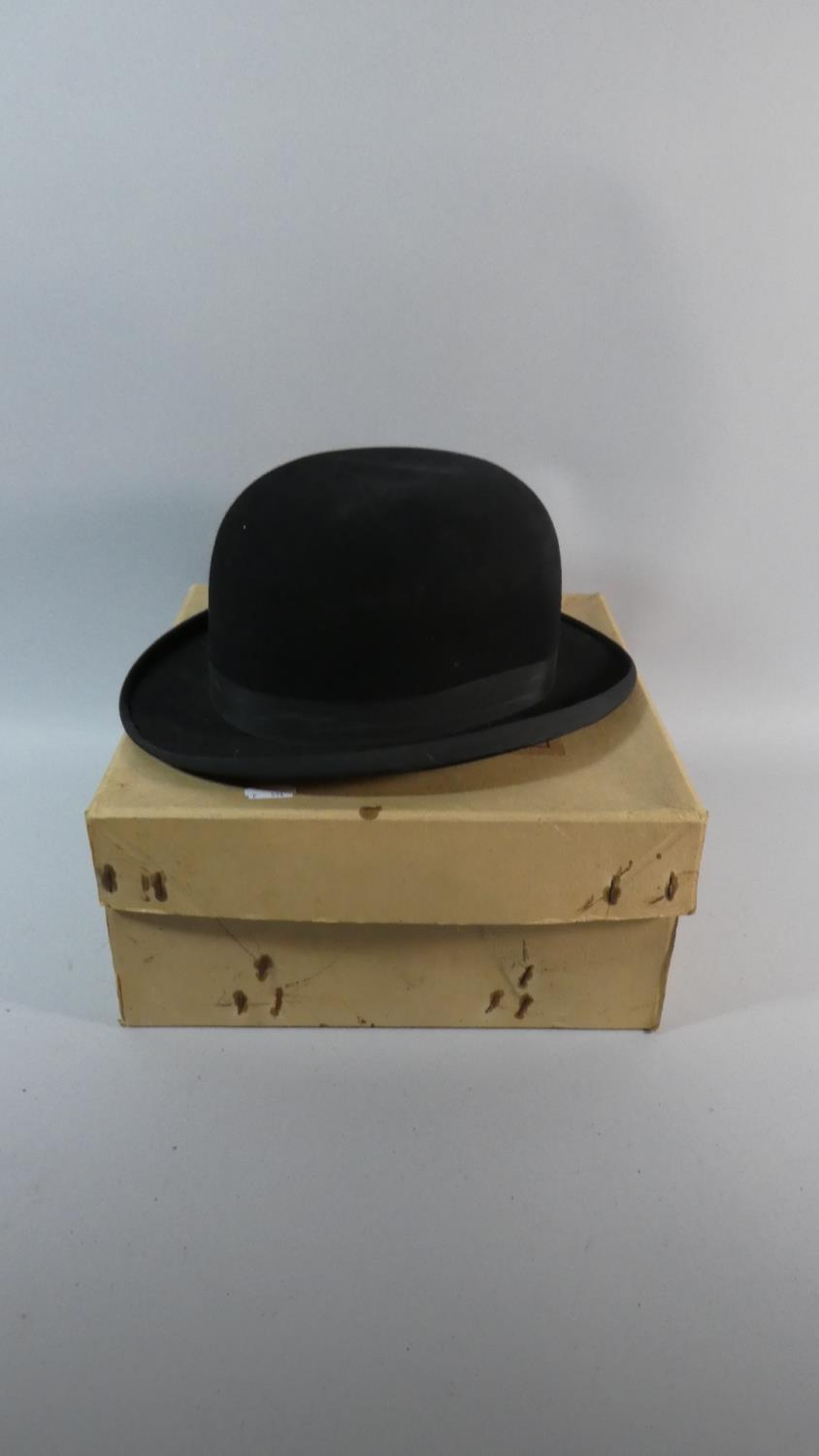 A Falcon Bowler Hat Six 6 7/8th in Gieves Cardboard Box