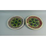 A Pair of Moorcroft Plates, 25.5cm Diameter