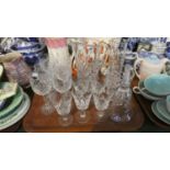 A Tray of Cut Glassware and Crystal