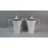 A Pair of Wedgwood Midnight Coffee Pots, Each 26cm high