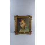 A Gilt Framed Oil on Board, Still Life, Vase of Roses, Signed A. Stanger, 54cm High