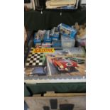 A Collection of Various Vintage Scalextric to Include Various Disassembled Cars, Track, Accessories