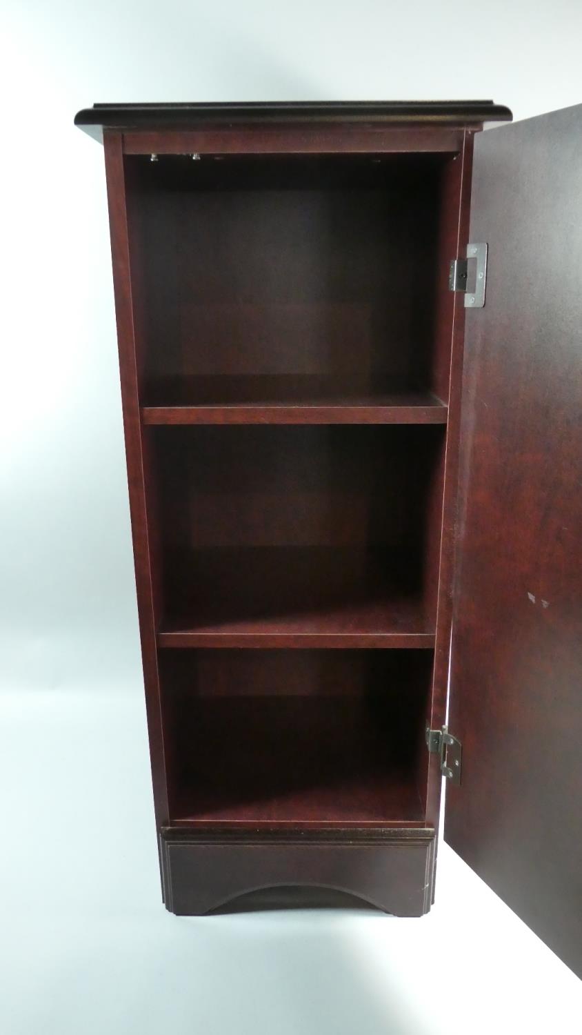 A Reproduction Mahogany Bedside Cabinet with Shelved Interior and Panelled Door, 35cm Wide - Image 2 of 2