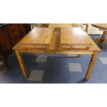 A Mid 20th Century Pine Extending Kitchen Table with Two Extra Leaves, 90cm Wide