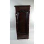 A Reproduction Mahogany Bedside Cabinet with Shelved Interior and Panelled Door, 35cm Wide