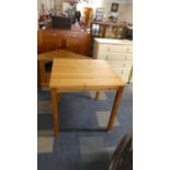 A Modern Pine Square Topped Kitchen Table, 75cm