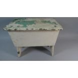 A White Painted Country Box Stool with Hinged Lid, 38cm Wide