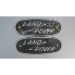 A Pair of Original Pressed Metal Landrover Plates, 18.5cm Long