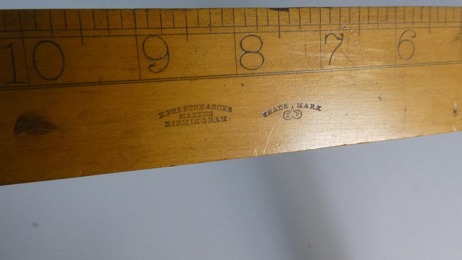 A 20" Slide Rule by Faber, An Ebony Rule and a Dress Makers Square by Preston - Image 2 of 2