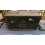 A 19th Century Pine Military Chest with Painted Front for the 27th Inniskillings and Inscribed C.E.D