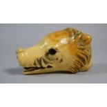 An Early 19th Century Ivory Walking Stick Handle in the Form of a Boars Head