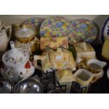 A Tray Containing Three Royal Winton Somerset Chintz Side Plates, Cottage Ware Teapot and Cheese