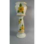 A Mid/Late 20th Century Glazed Jardiniere on Stand with Floral Decoration, 67cm High