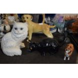 A Tray Containing Various Animal Ornaments to Include Beswick Collie, Goebel Cat etc