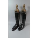 A Pair of Vintage Leather Gents Riding Boots with Trees