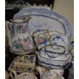 A Tray of Ceramics to Include Masons Strathmore Jug and Cheese Dish, Late 19th Century Tureens,