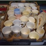 A Box Containing Royal Commemorative Mugs and Plates etc