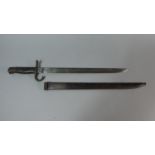 A Japanese Bayonet with Metal Scabbard, 39.5cm Blade