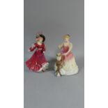 A Royal Doulton Figure of the Year Patricia HN3365 (1993) Together with Sarah HN3380 (1993)