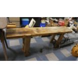 A Large Garden Pig Bench Style Stand, 180cm Long