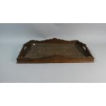 An Indian Carved Wooden Two Handled Tray, 44.5cm Long
