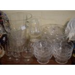 A Tray of Glassware to Include Fruit Bowls, Wine Bucket, Sundae Dishes, Brandy Balloons etc