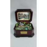 A Mahogany Cased Thomas Kinkade Musical Box, Working Order, 18cm Wide