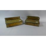 Two Brass Candle Boxes with Hinged Lids, the Base Stamped JP for John Pearson, Each 25cm Wide