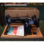 A Cased Jones Family Sewing Machine