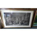 A Large Framed Monochromed Print, Victoria and the Royal Family After the Death of Prince Albert,