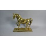 A Heavy Brass Study of a Trotting Horse, 25cm Wide