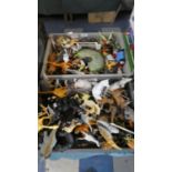 Two Trays Containing Plastic Toy Farm and Zoo Animals, Figures etc