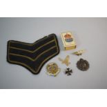 A Collection of Military Badges, ARP Match Box etc