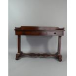 A Victorian Mahogany Two Drawer Wash Stand with Raised Gallery and Pot Board Stretcher. 118cms Wide
