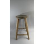 A Vintage Wooden Circular Topped Stool