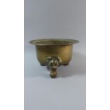 A Brass Censer with Three Temple Dog Mask Feet, 24cms Diameter