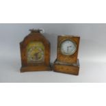 Two Walnut Clock Cases (In Need of Full Restoration) One with Battery Movement