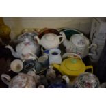 A Tray of Various Ceramics to Include Four Teapots, Animal and Figural Ornaments, Jugs and Vases etc